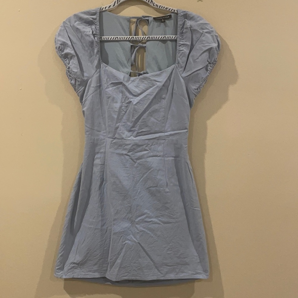 Abercrombie pastel blue mini dress with open back detailing